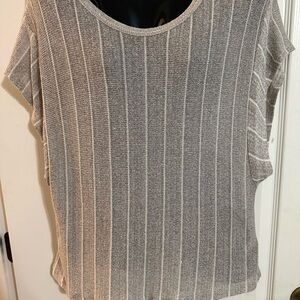 Gray Striped Women's Top